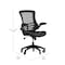 Flash Furniture Black Leather Mid-Back Task Chair - Roller Wheels BL-X-5M-LEA-RLB-GG - alternate 2